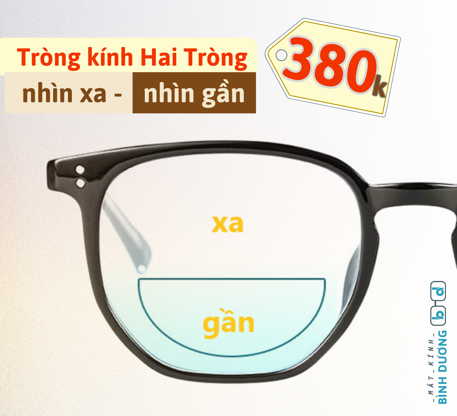 Tròng kính Hai Tròng nhìn xa - nhìn gần