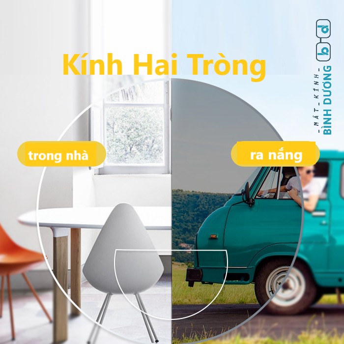 Tròng kính Hai Tròng nhìn xa - nhìn gần
